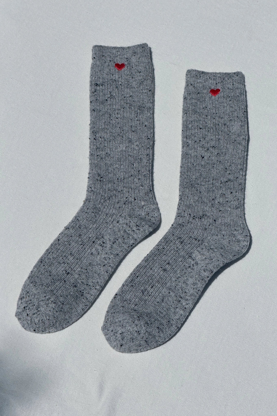 Embroidered Snow Socks - Grey