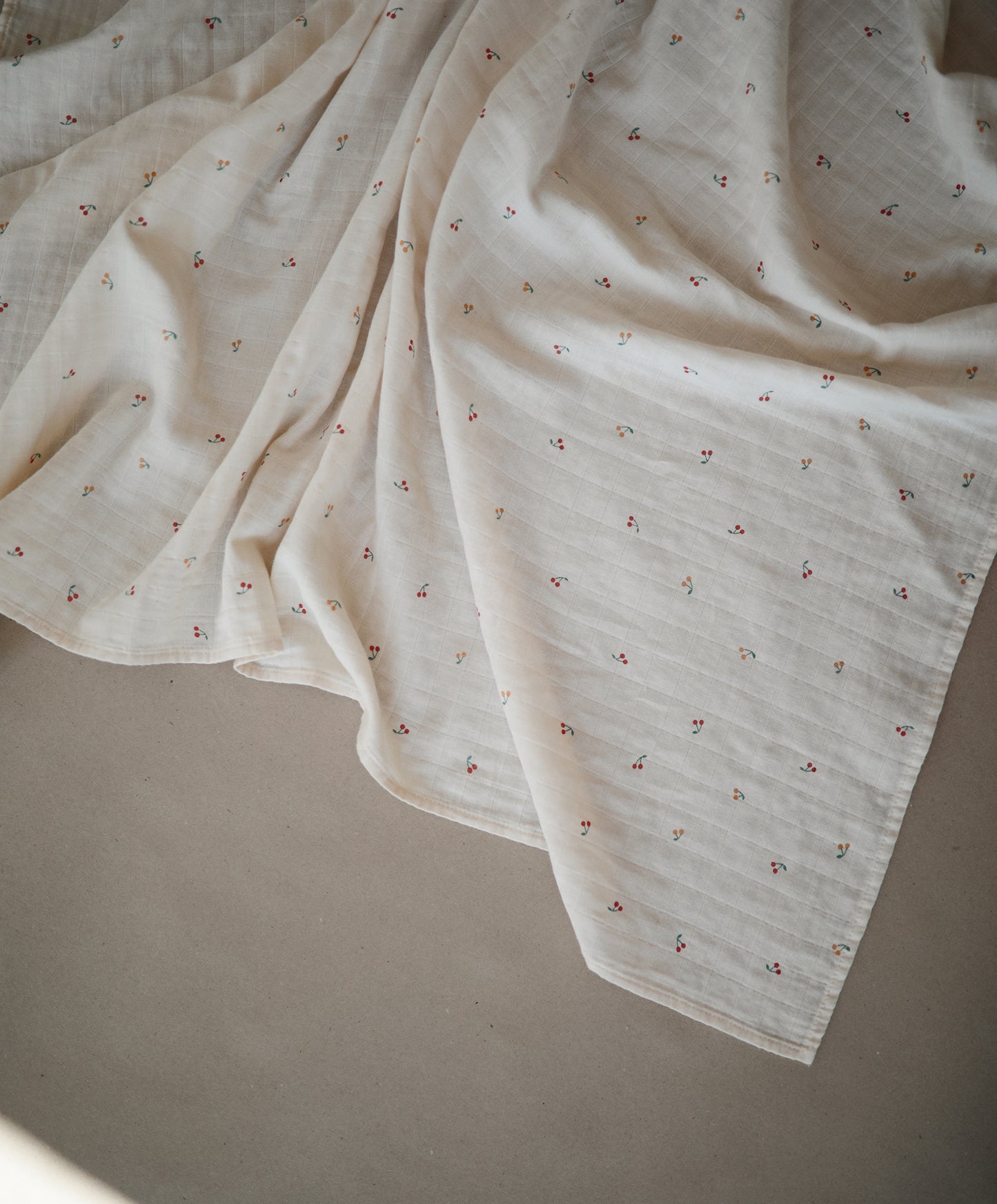 Muslin Swaddle Blanket ~ Cherries