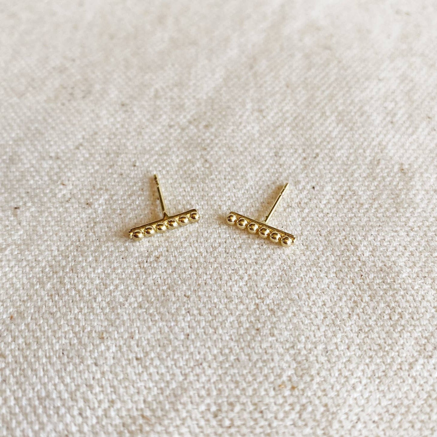 Beaded Bar Stud Earrings