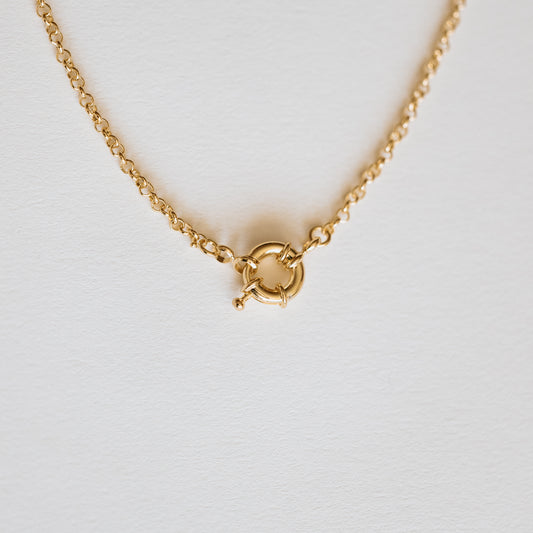 Front Clasp Rolo Chain Necklace
