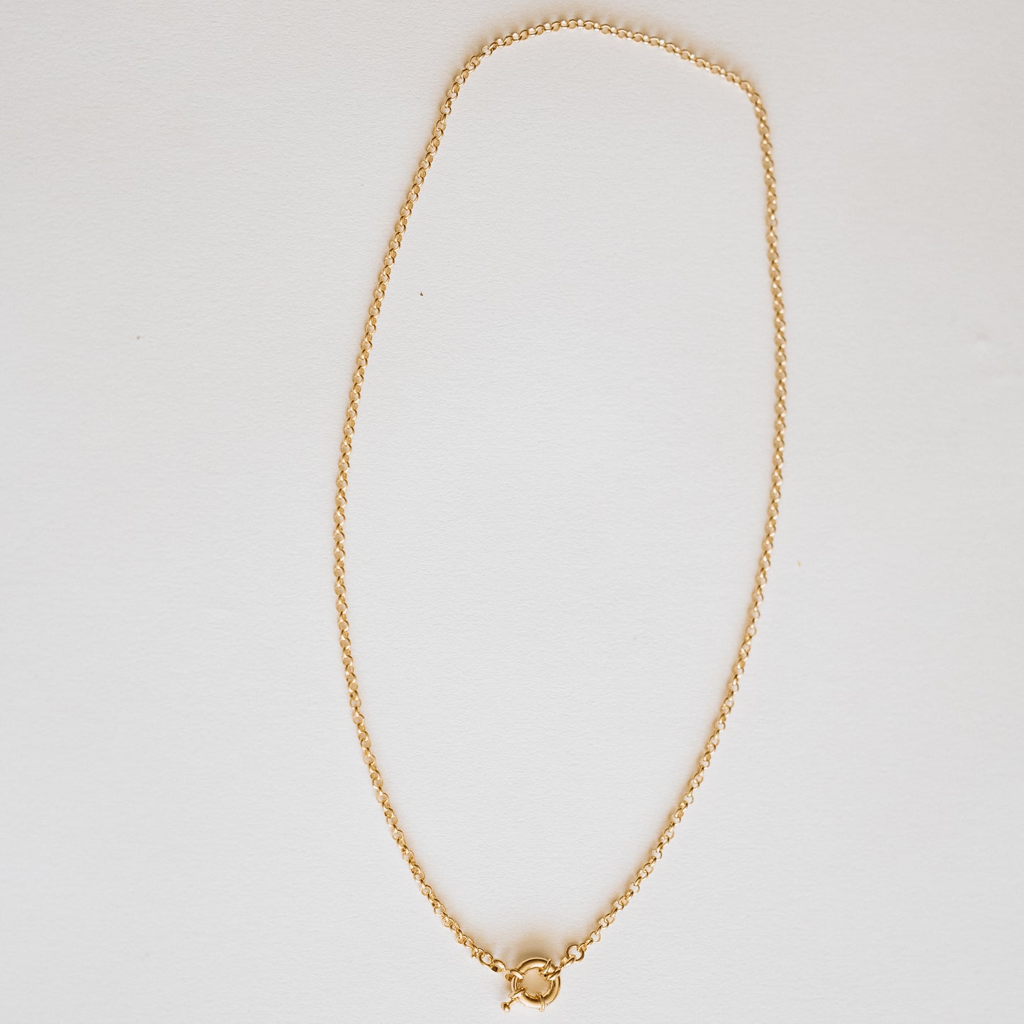 Front Clasp Rolo Chain Necklace