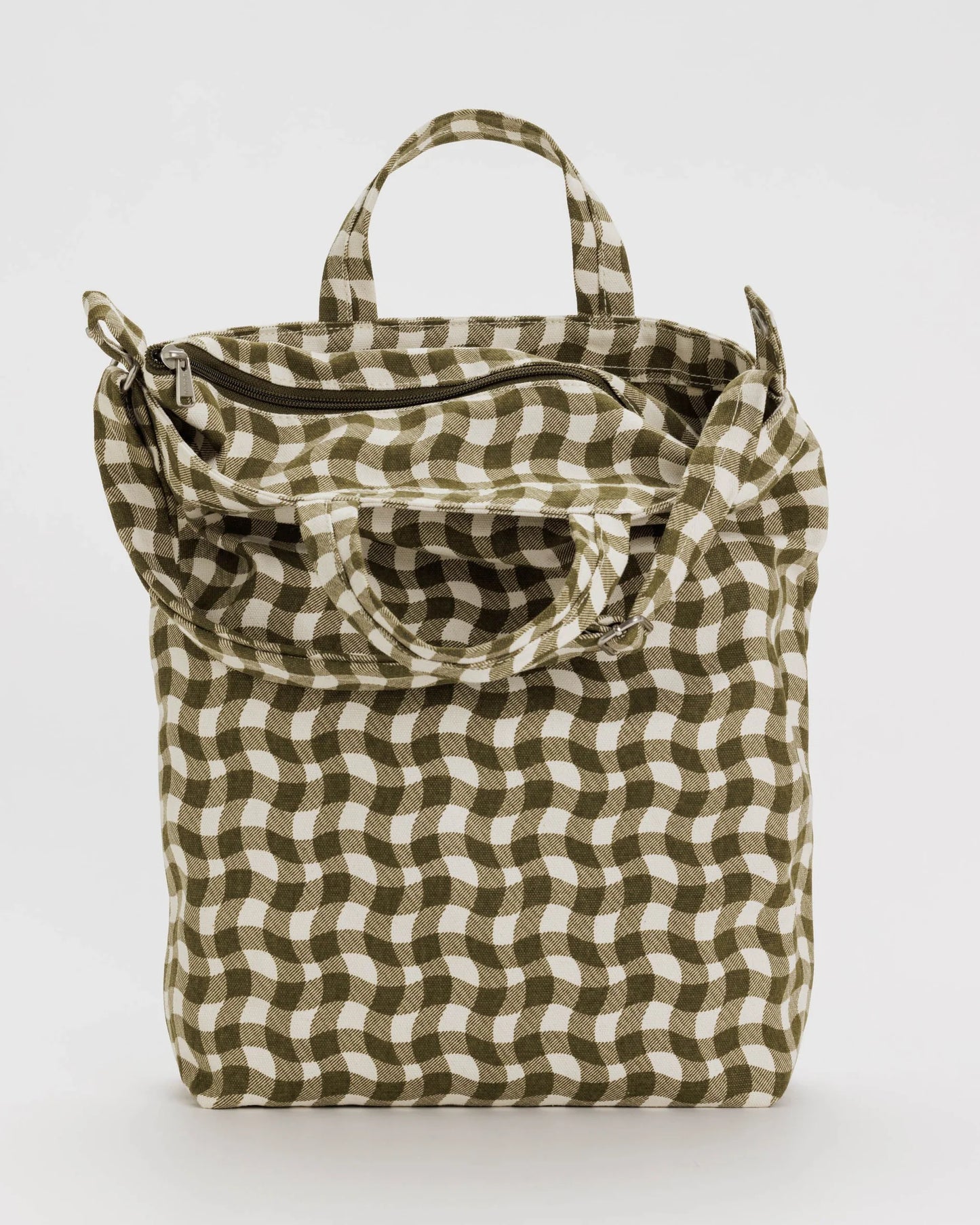 Duck Tote Bag ~ Wavy Gingham