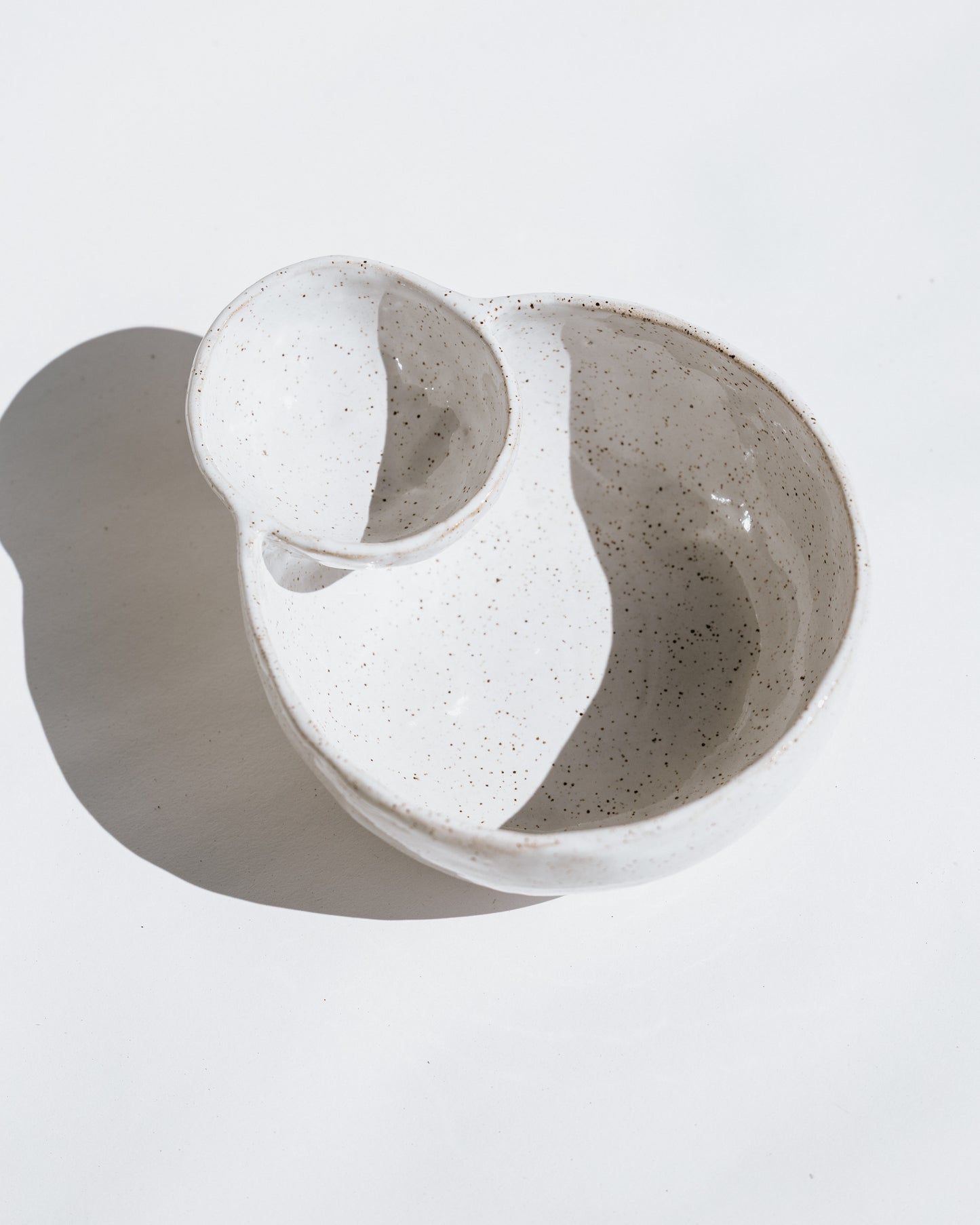 Personal Chip + Dip Bowl ~ White Speckled