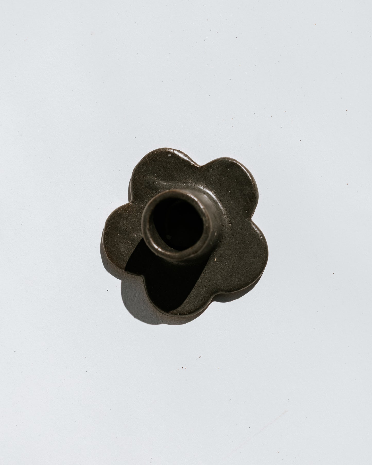 Floral Candlestick Holder ~ Charcoal