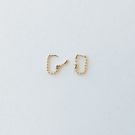 Rectangle Beaded Clicker Earrings