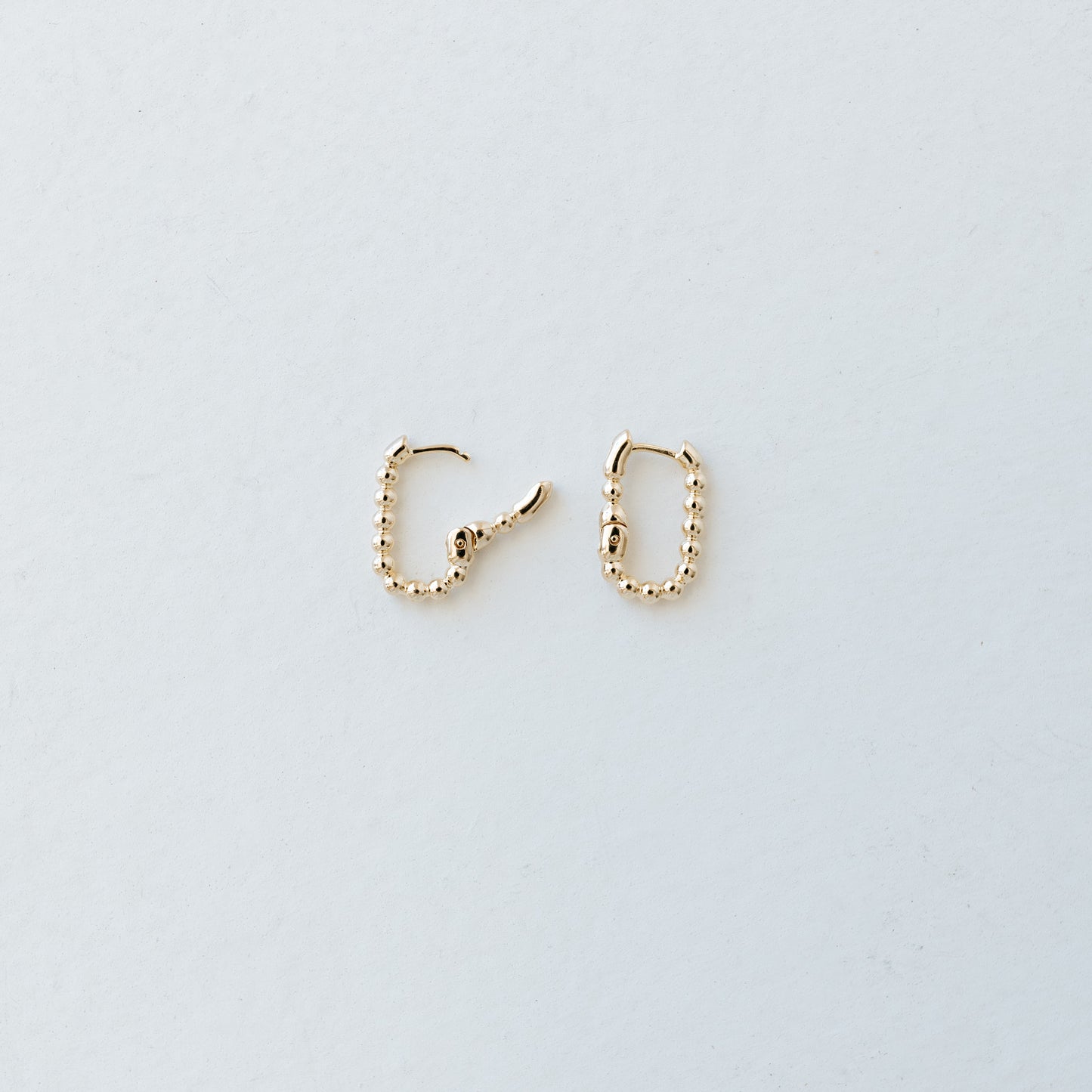 Rectangle Beaded Clicker Earrings