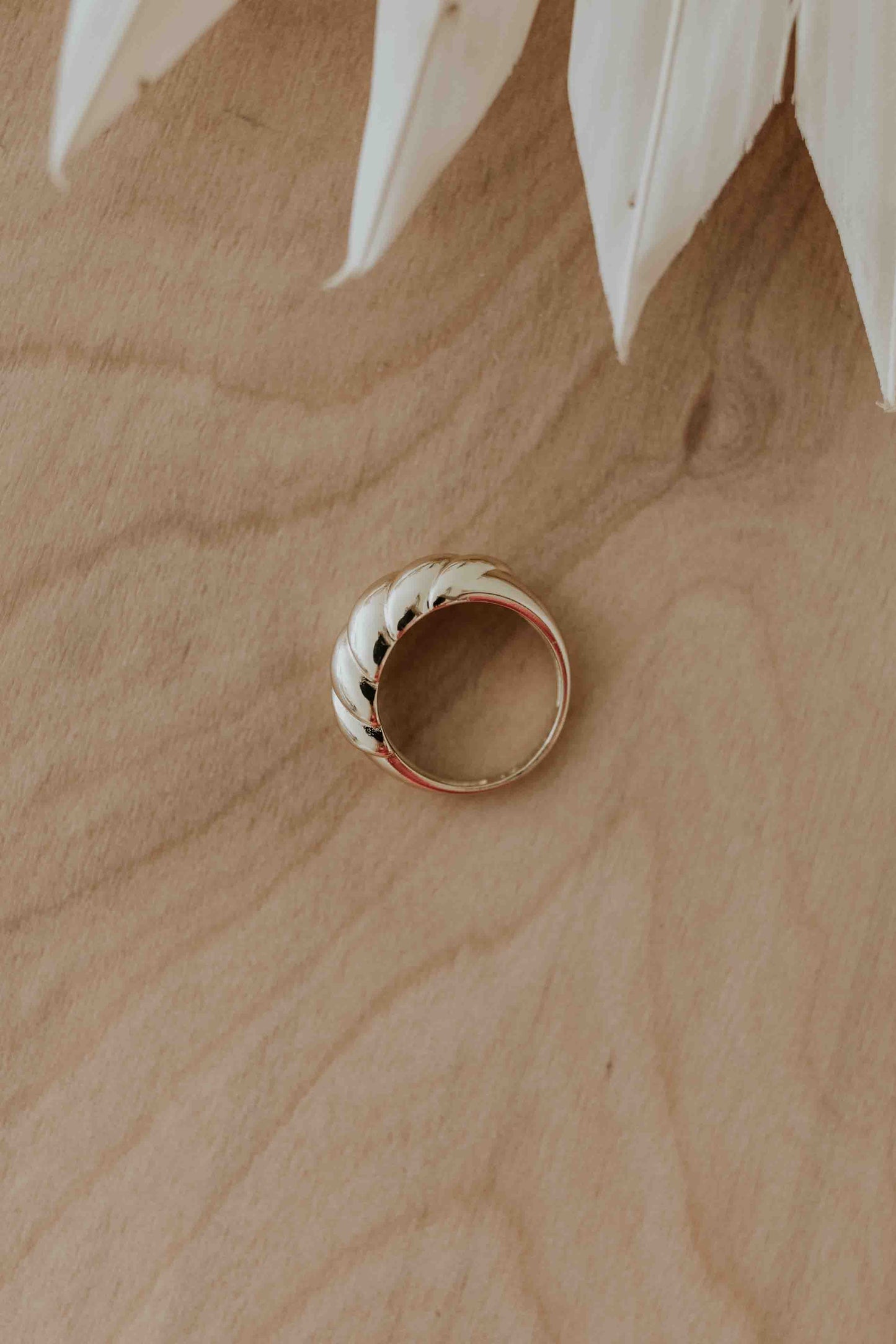 Gold Filled Dome Croissant Ring