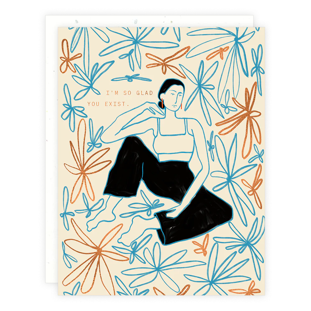 Lady Blue Flowers Card