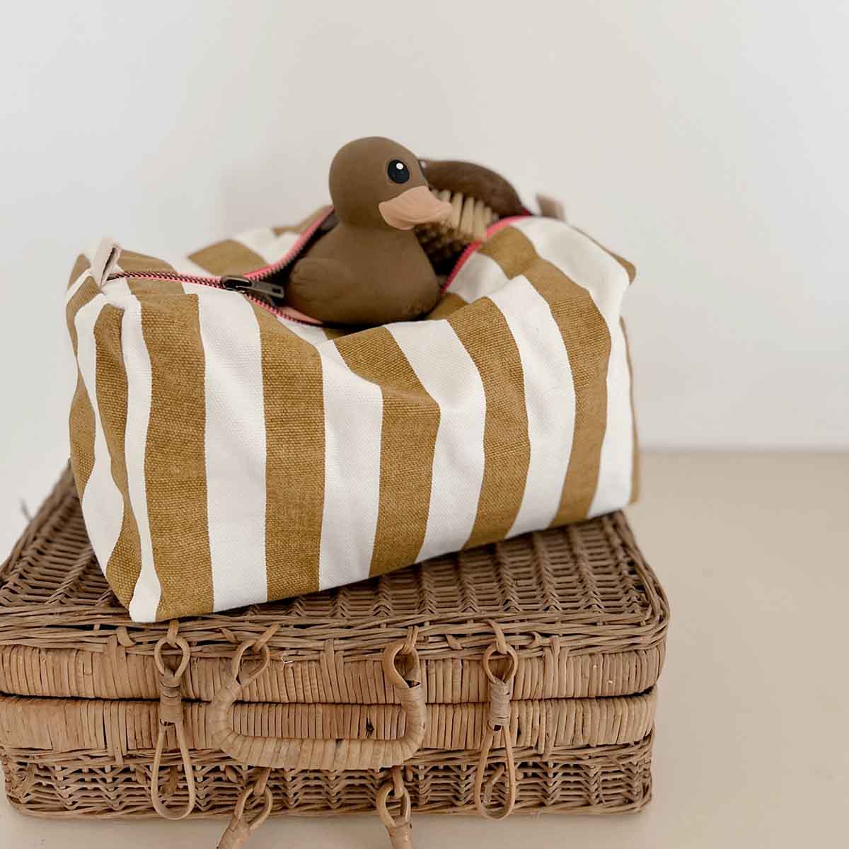 Toiletry Bag ~ Caramel Stripe