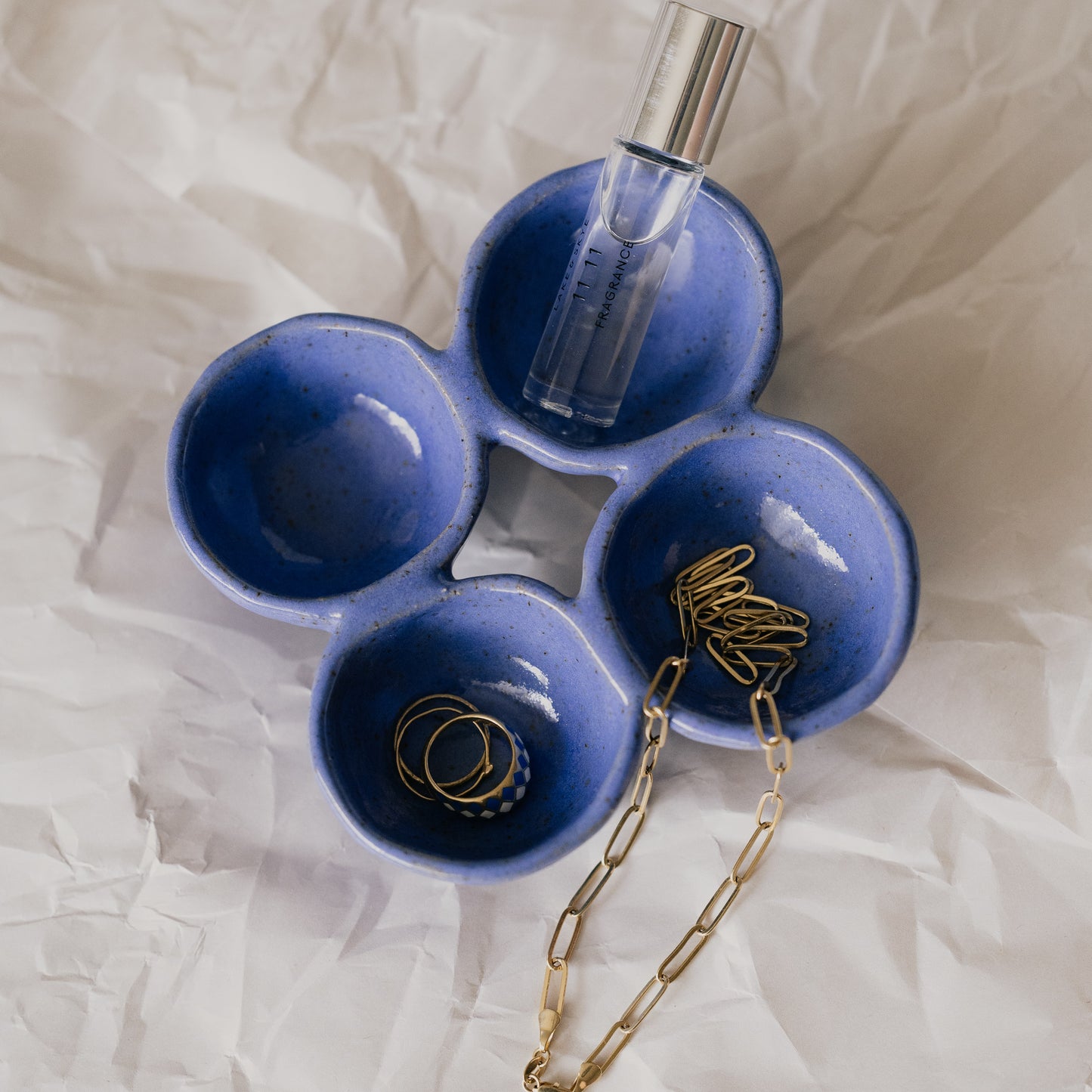 Cluster Trinket Dish ~ Cornflower