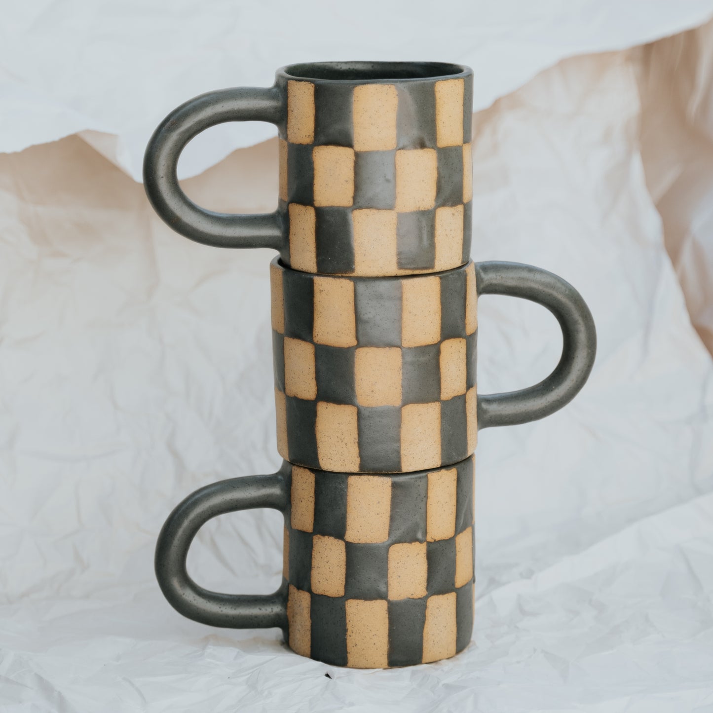 Checker Chunk Mug ~ Charcoal