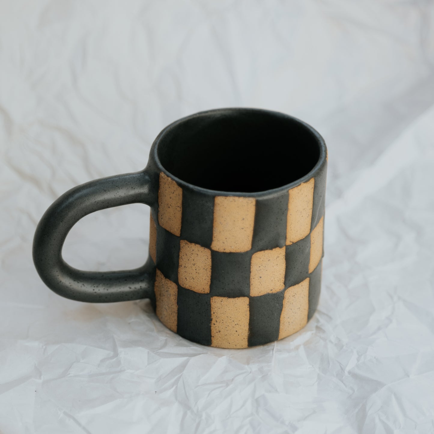 Checker Chunk Mug ~ Charcoal