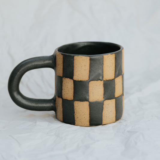 Checker Chunk Mug ~ Charcoal