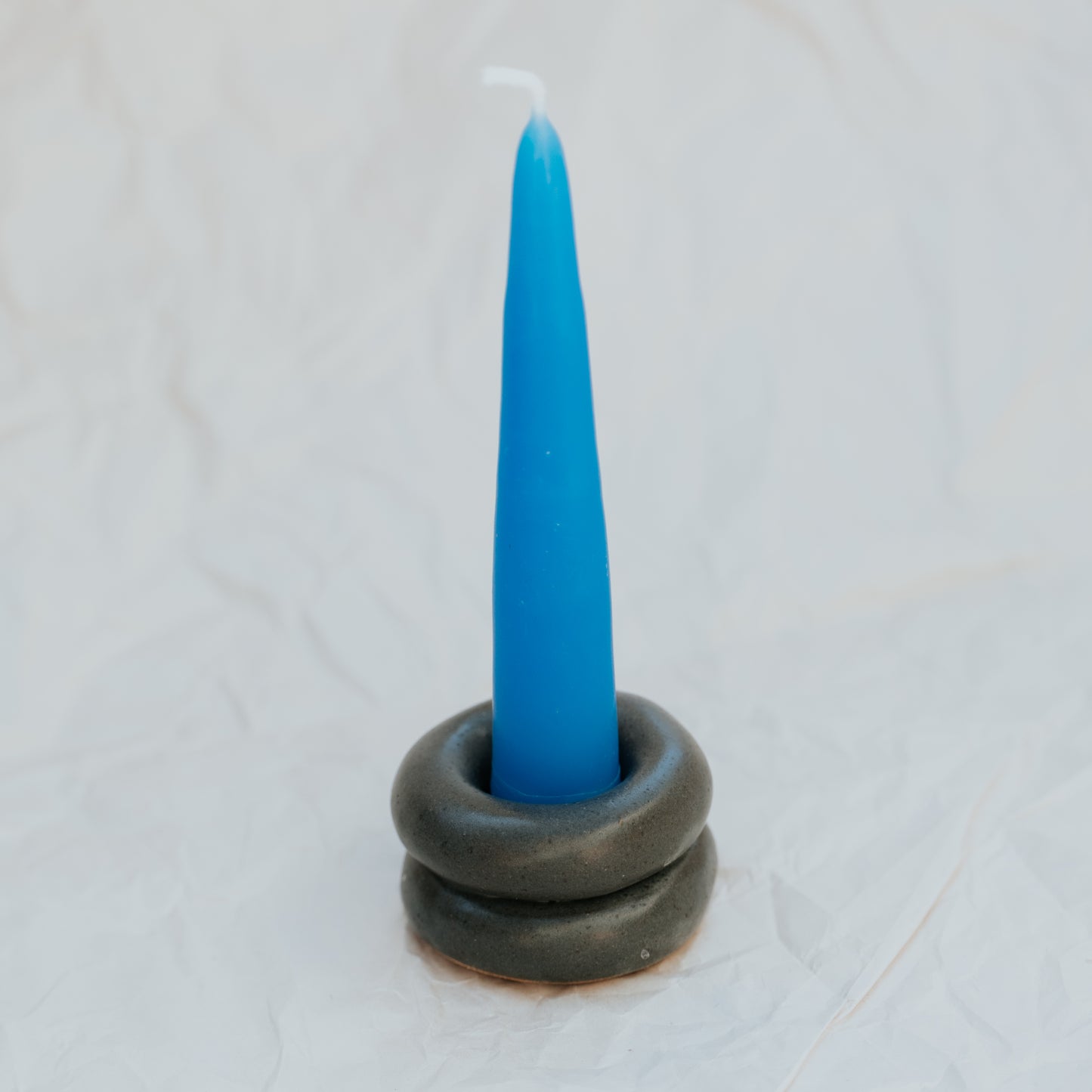 Donut Candlestick Holder ~ Charcoal
