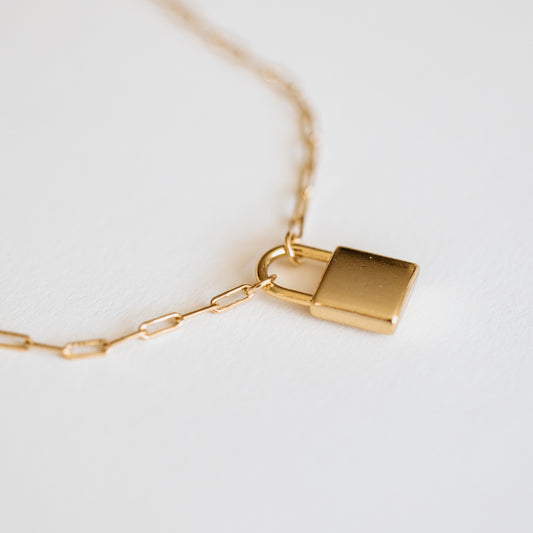 Newport Gold Filled Lock Necklace