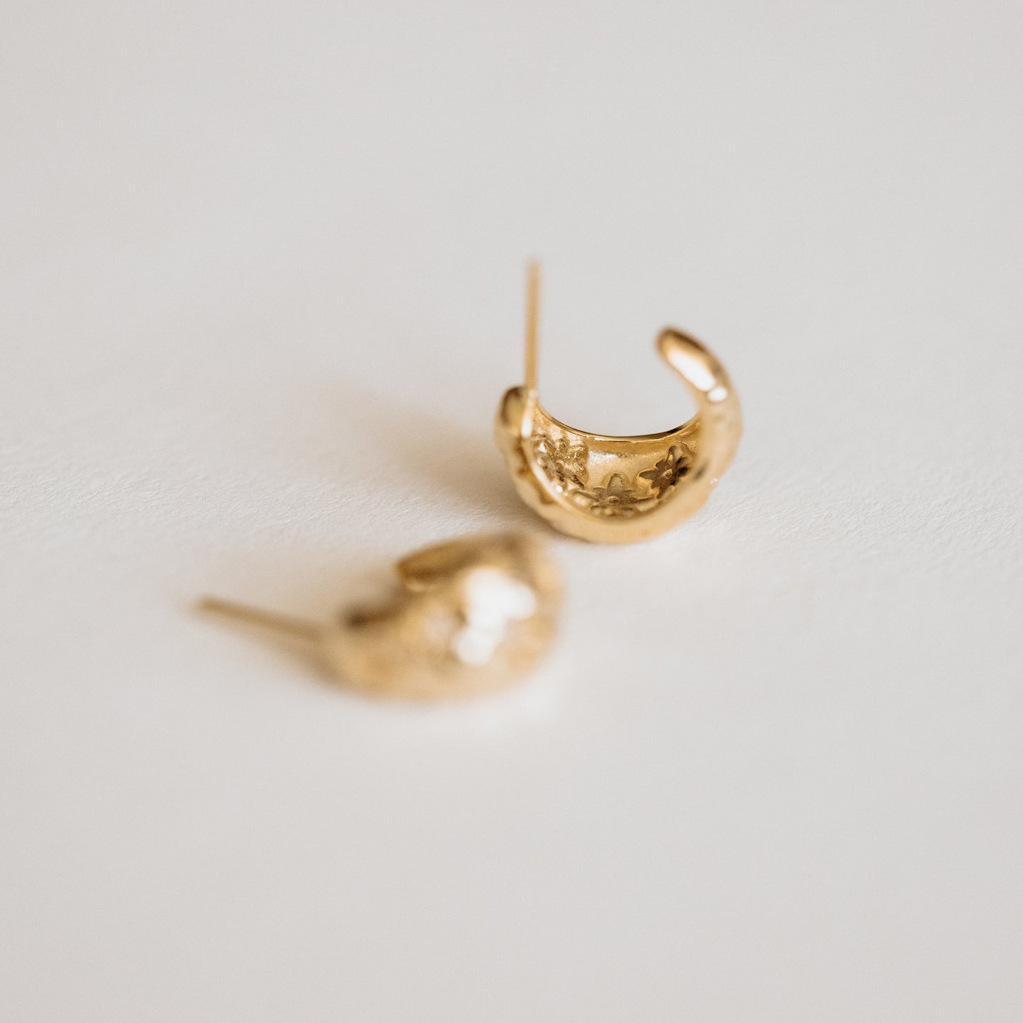 Hammered Crescent Moon Earrings
