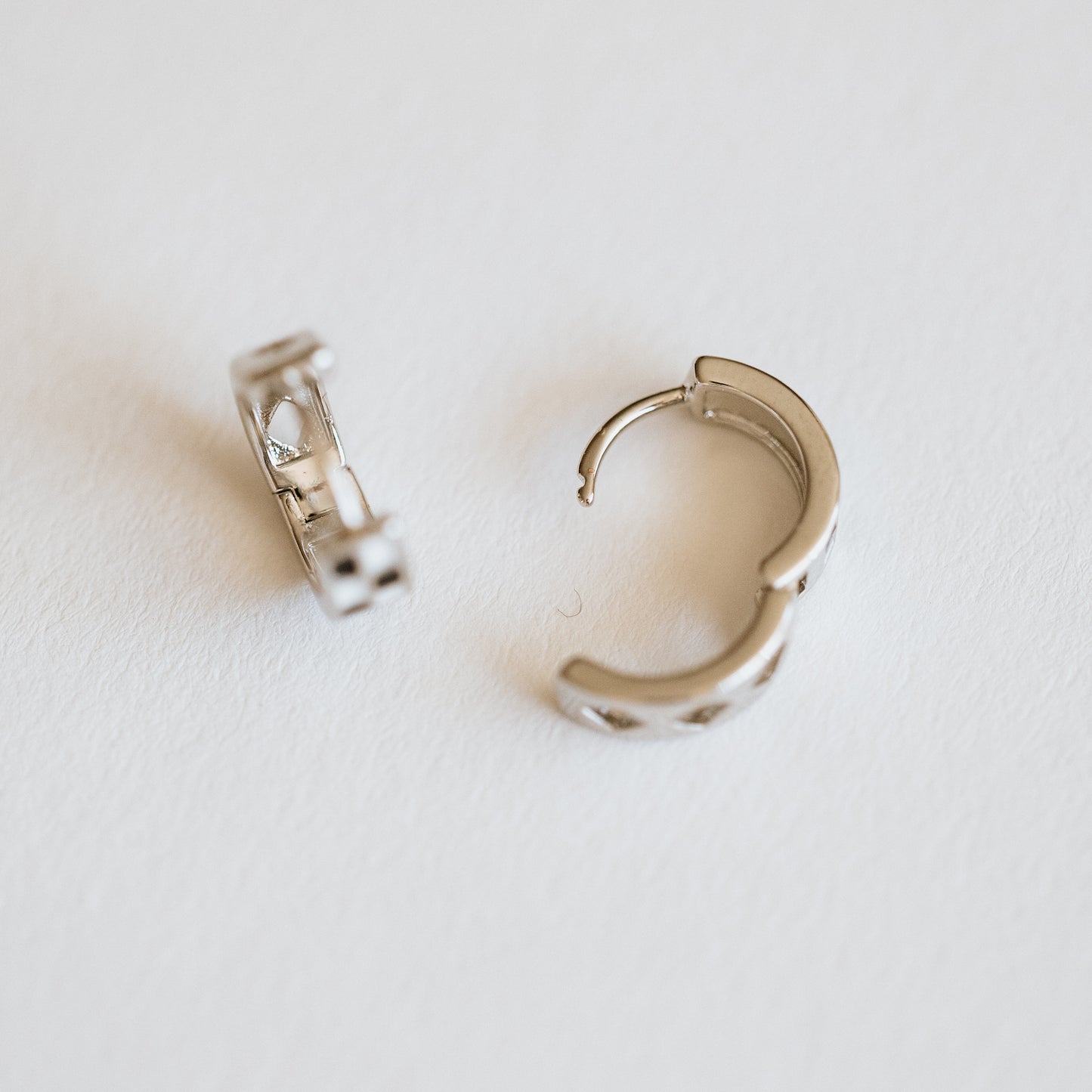 Black & White Checkered Hoops (Silver)