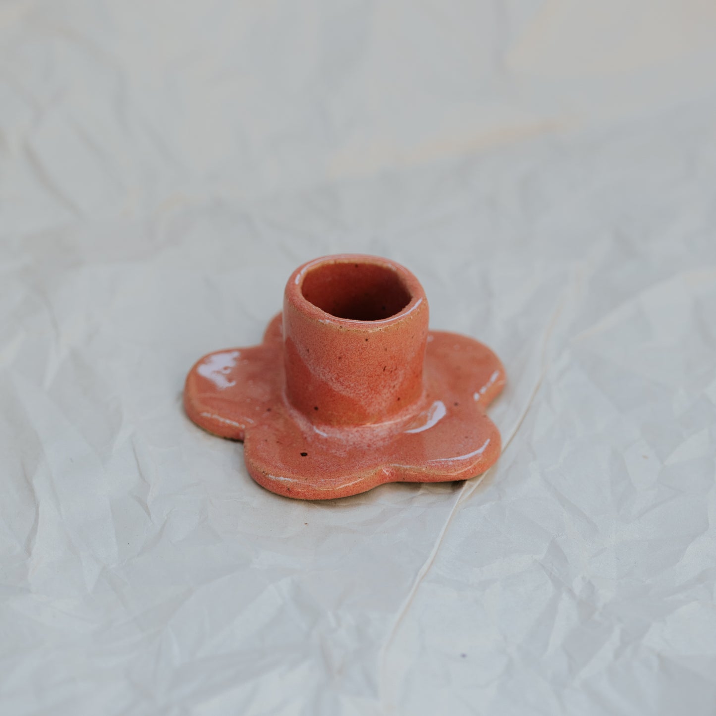 Floral Candlestick Holder ~ Strawberry