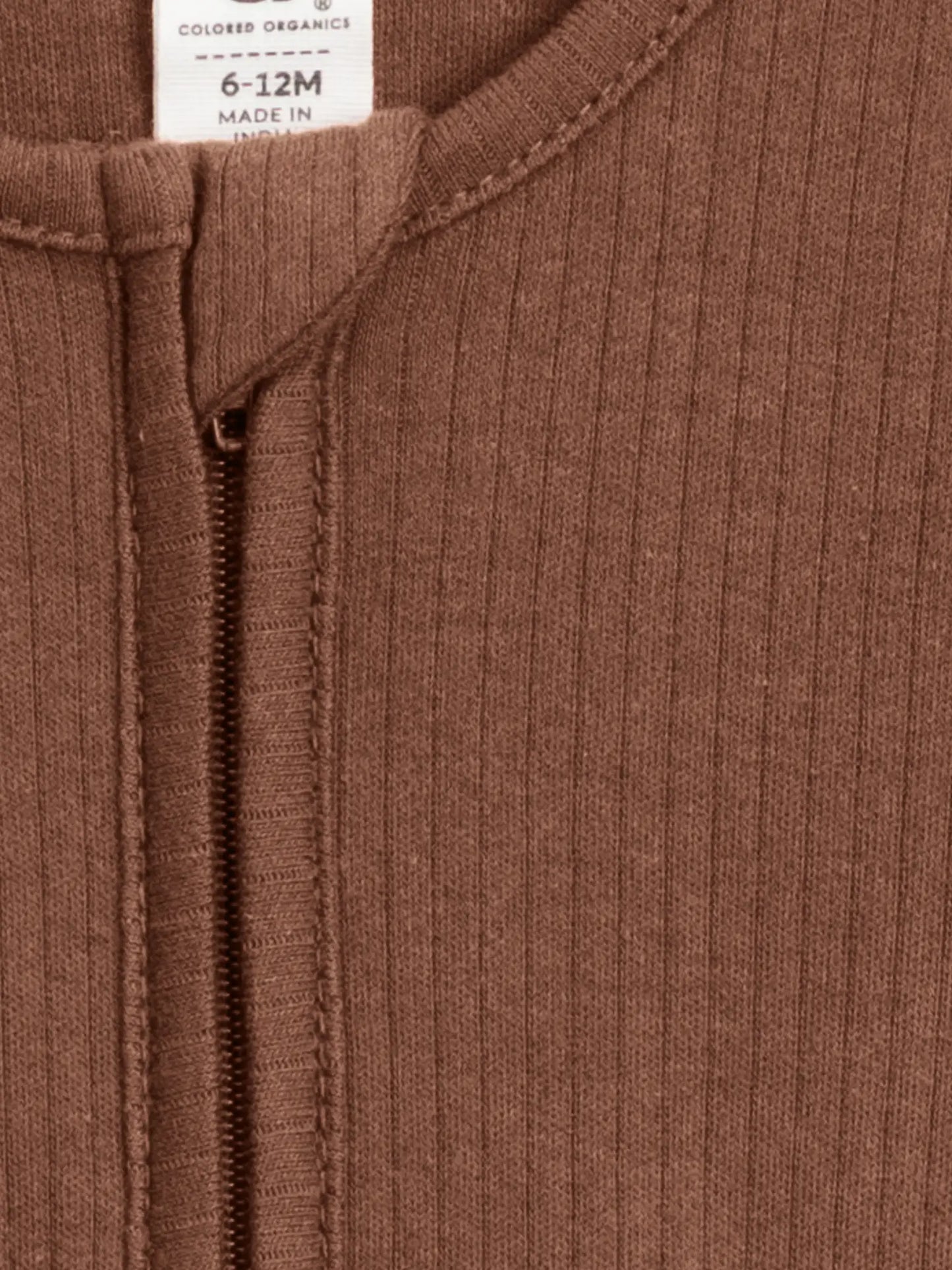 Ribbed Zipper Sleeper - Pecan