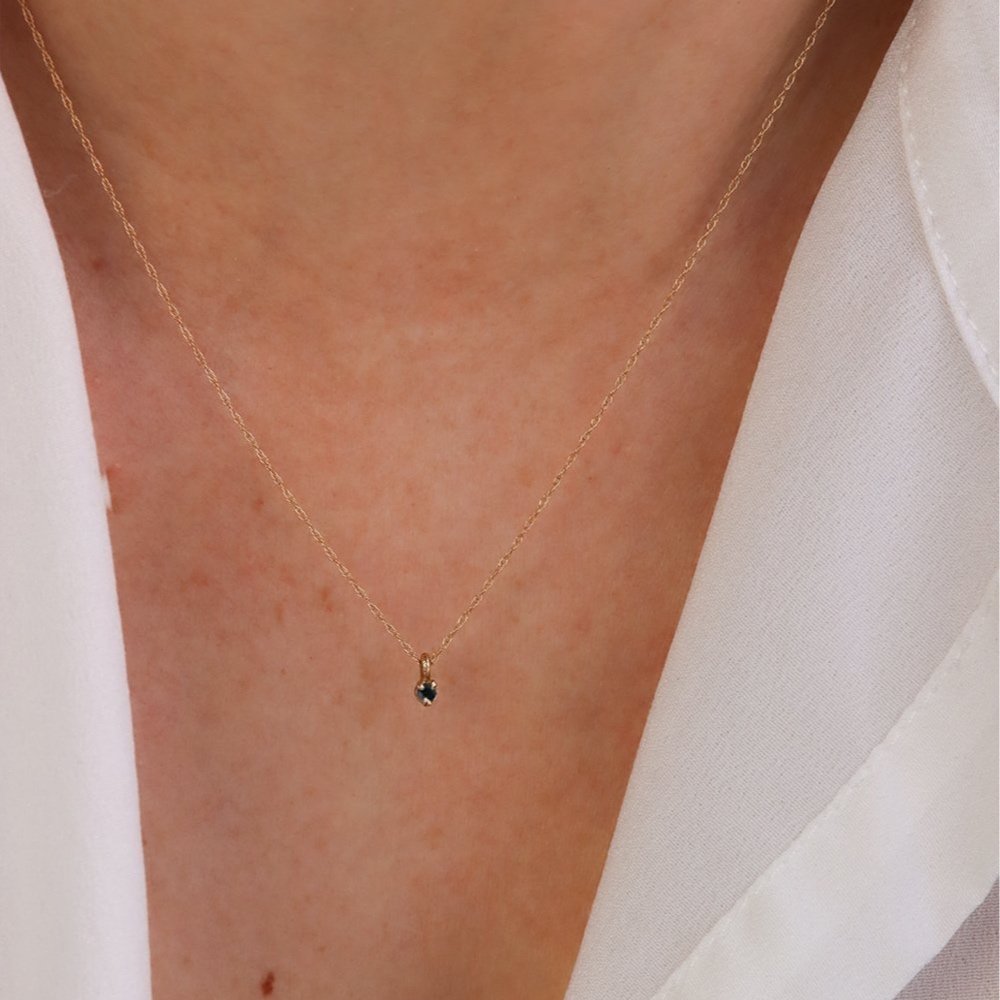 Gold Black Diamond Necklace