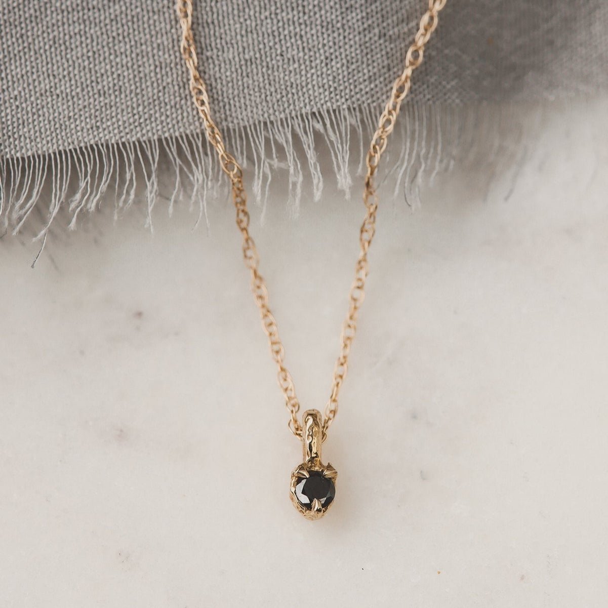 Gold Black Diamond Necklace
