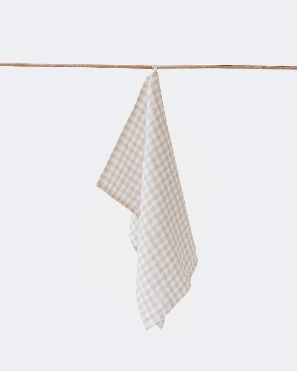 Linen Tea Towel ~ Natural Gingham