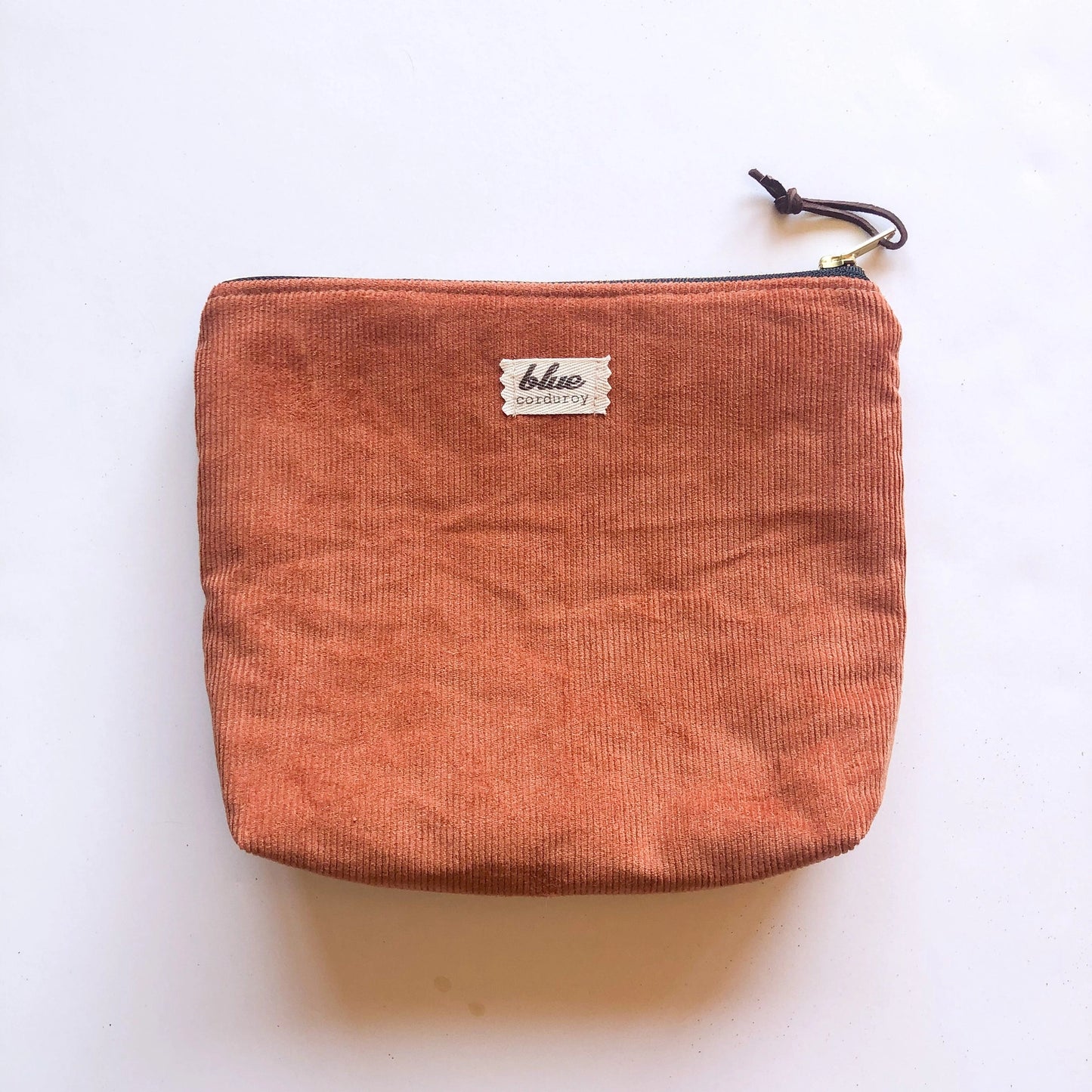 Rust Corduroy Checkered Pouch