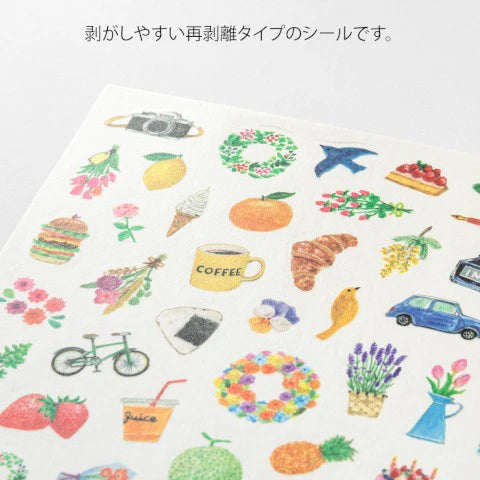 Midori Yuru Log Sticker Sheet - Motif