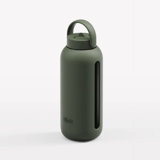 Glass Water Bottle - Moss