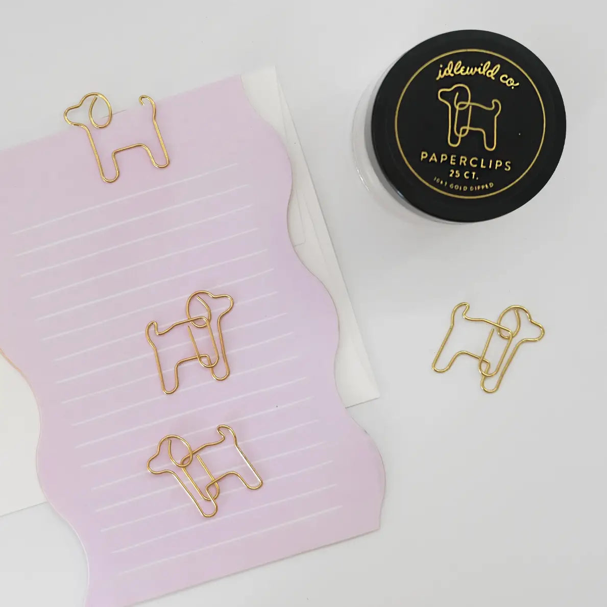 Dog Gold Plated Paper Clips