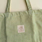 Sage Gingham Tote Bag