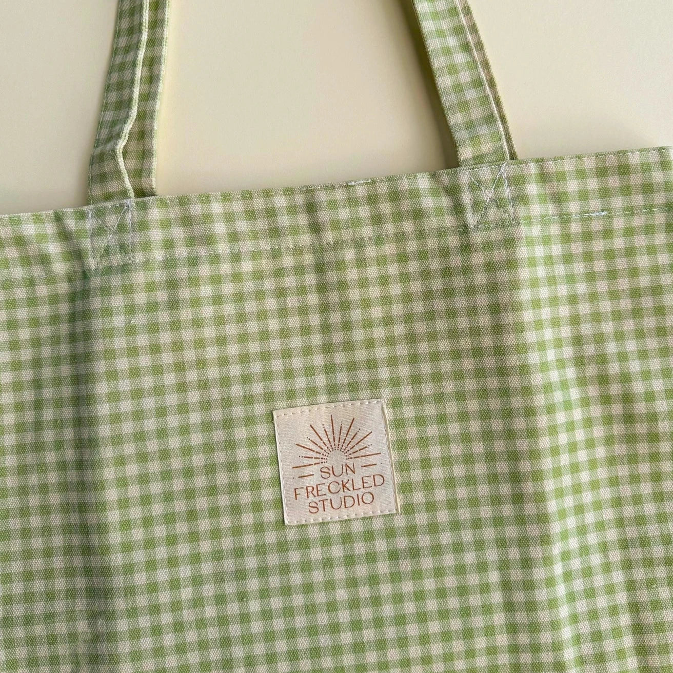 Sage Gingham Tote Bag