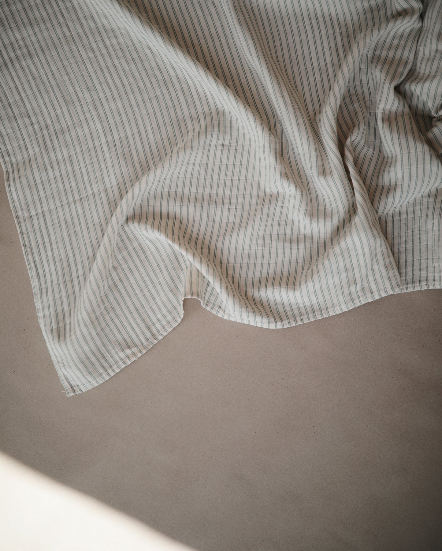 Muslin Swaddle Blanket ~ Sage Stripe