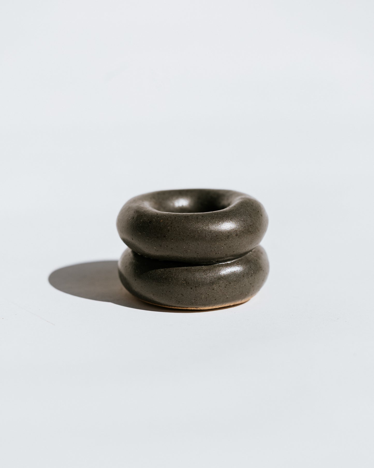Donut Candlestick Holder ~ Charcoal