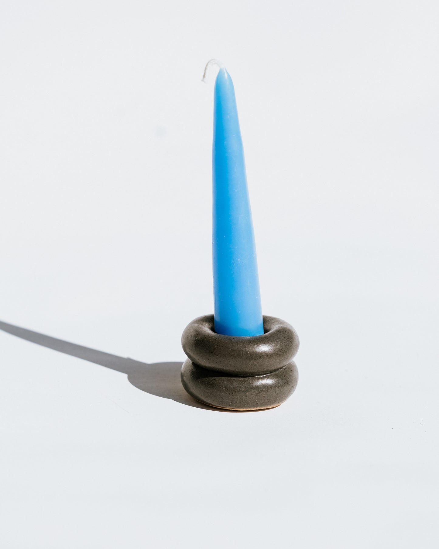 Donut Candlestick Holder ~ Charcoal