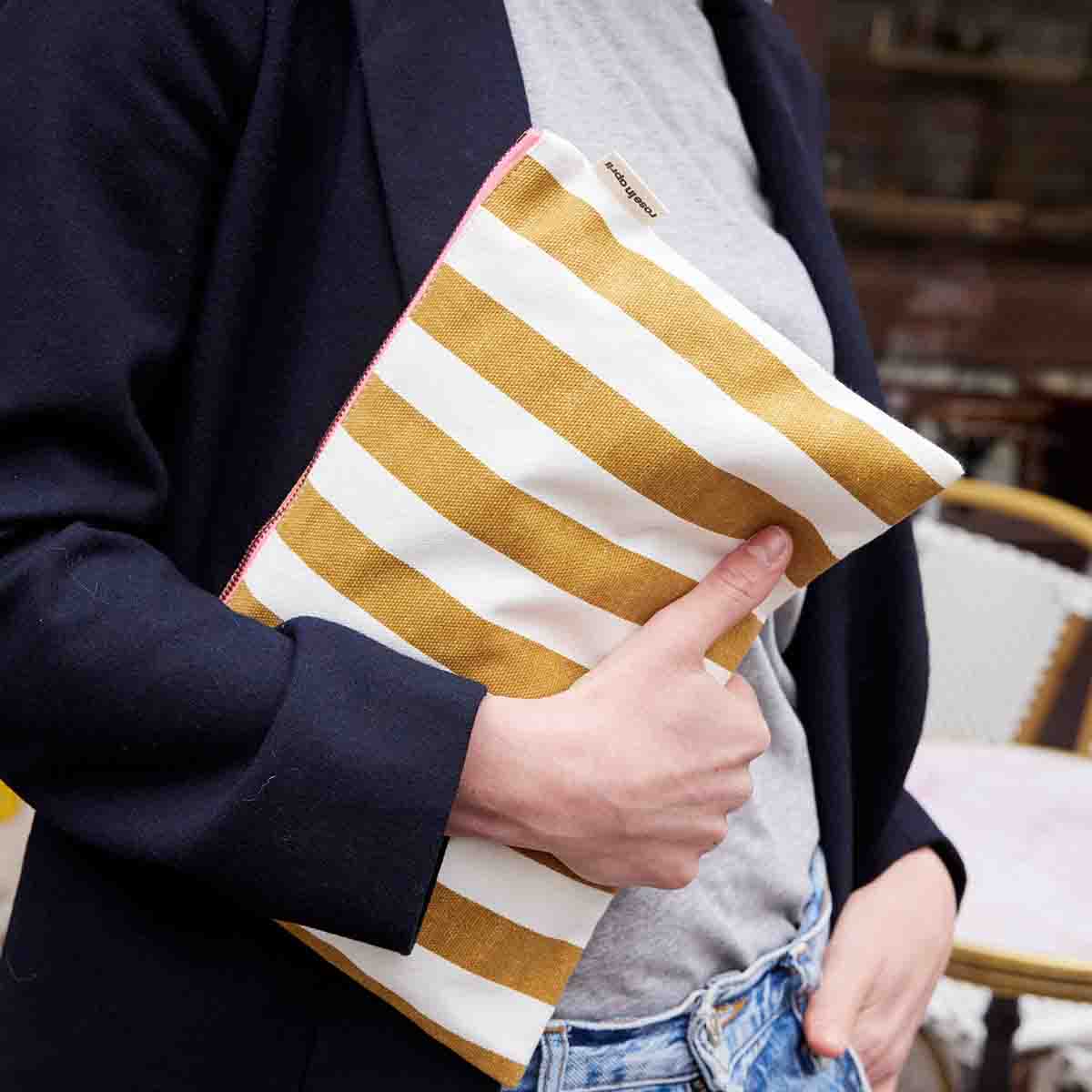 Lili Clutch ~ Caramel Stripes