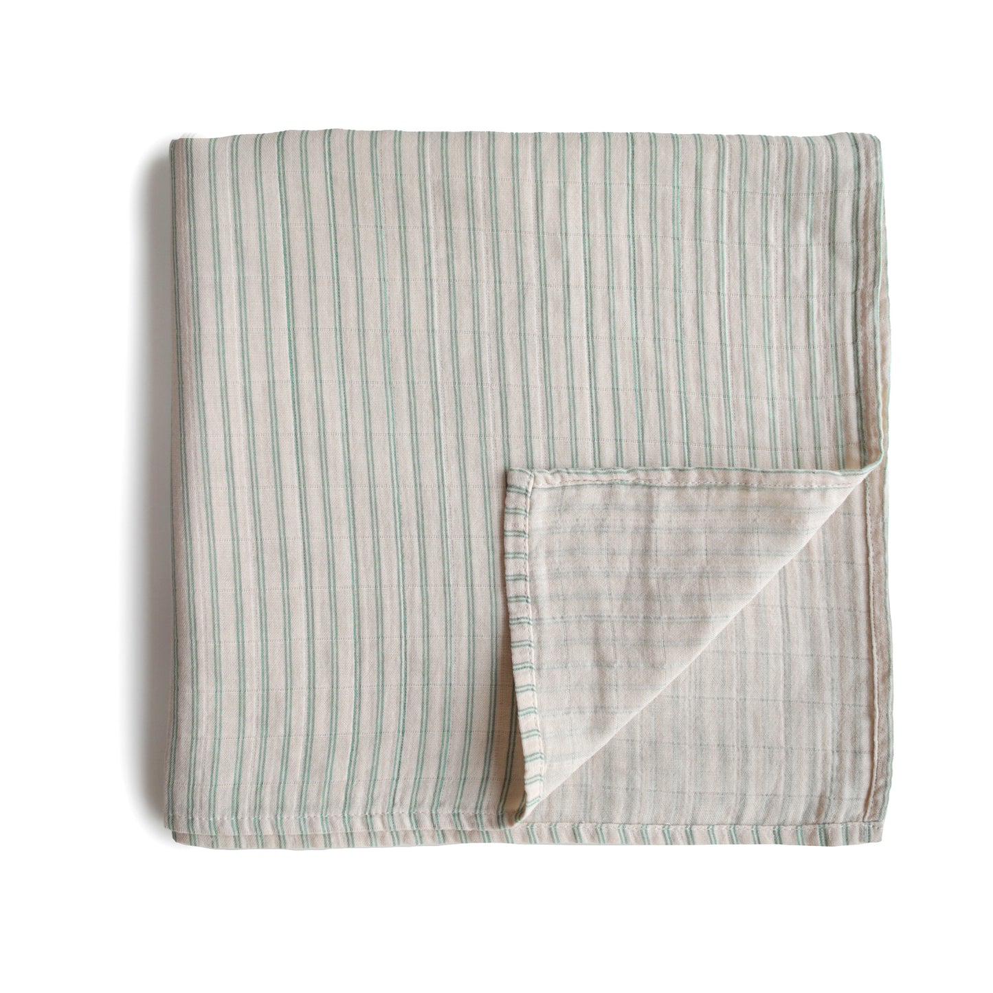 Muslin Swaddle Blanket ~ Sage Stripe