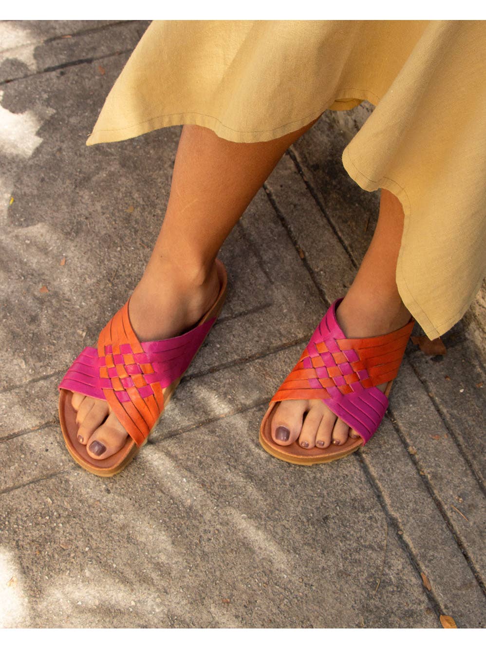 Steve Madden Women's Hillarie Huarache Slip-on Sandals in Metallic | Lyst