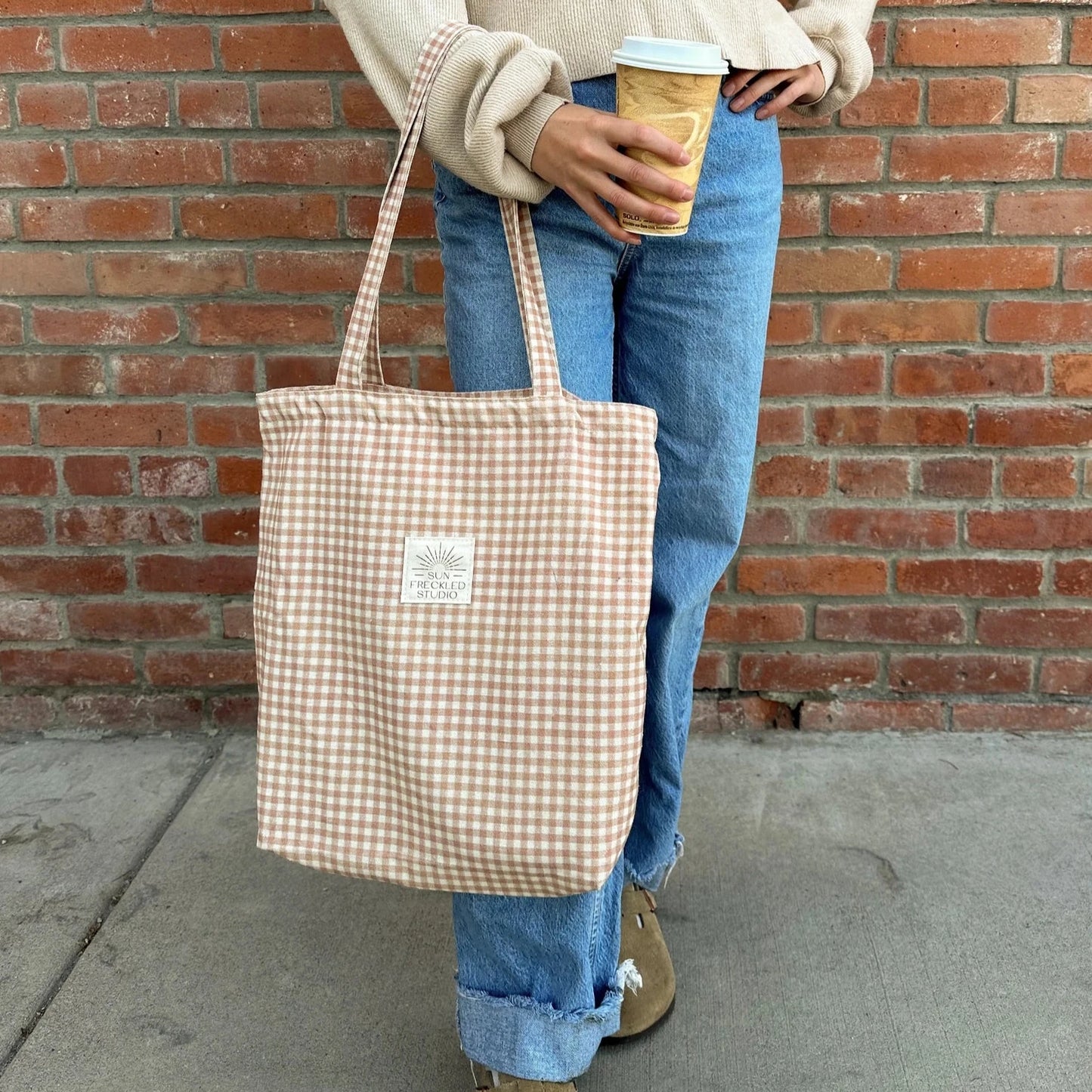 Chai Gingham Tote Bag