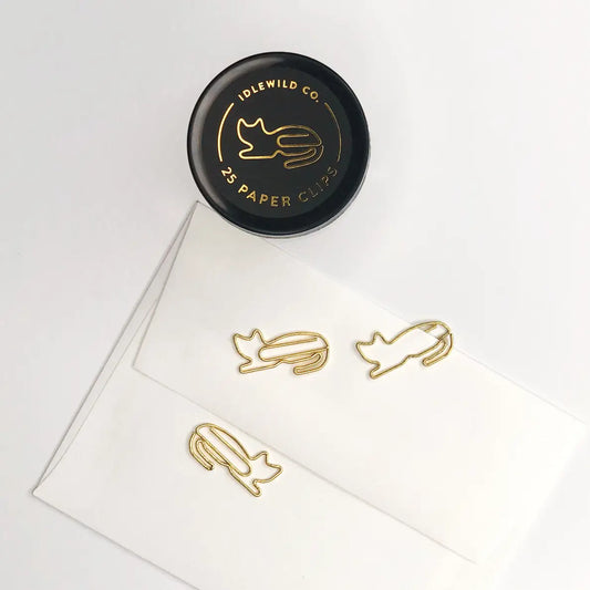 Cat Gold Plated Paper Clips