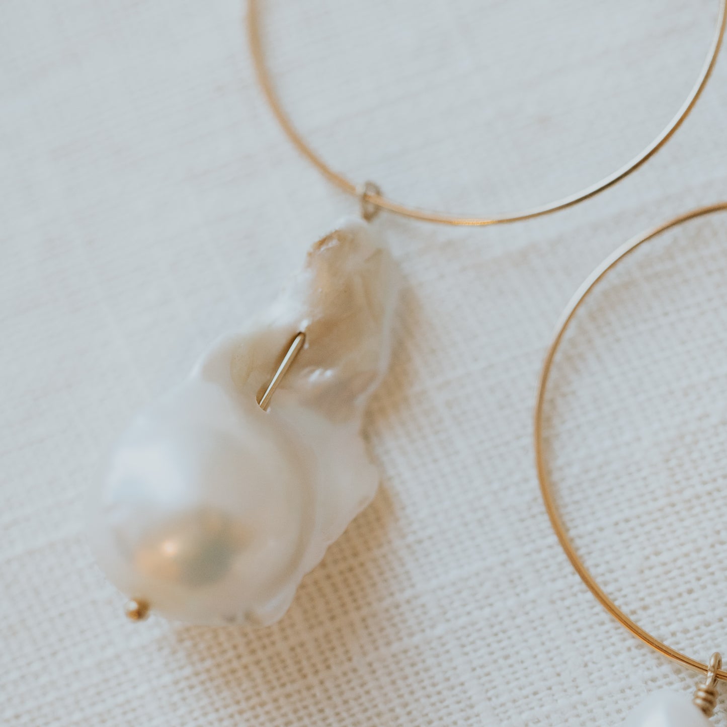 Baroque Pearl Hoop Earrings