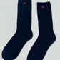 Embroidered Snow Socks - Charcoal
