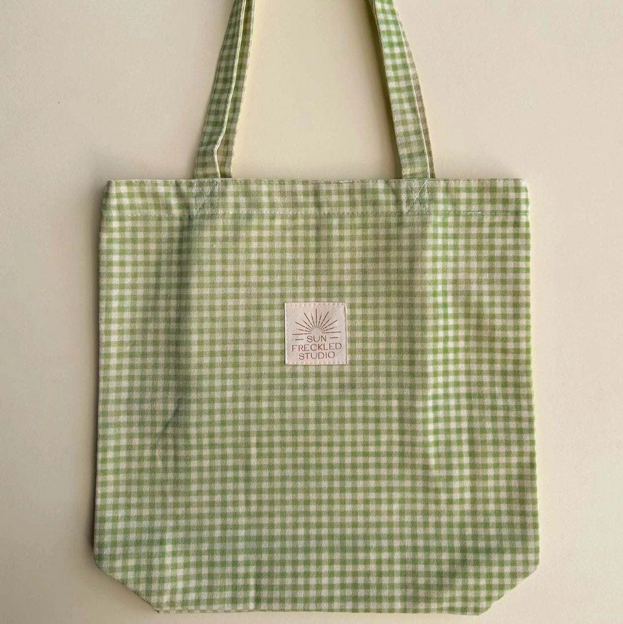 Sage Gingham Tote Bag