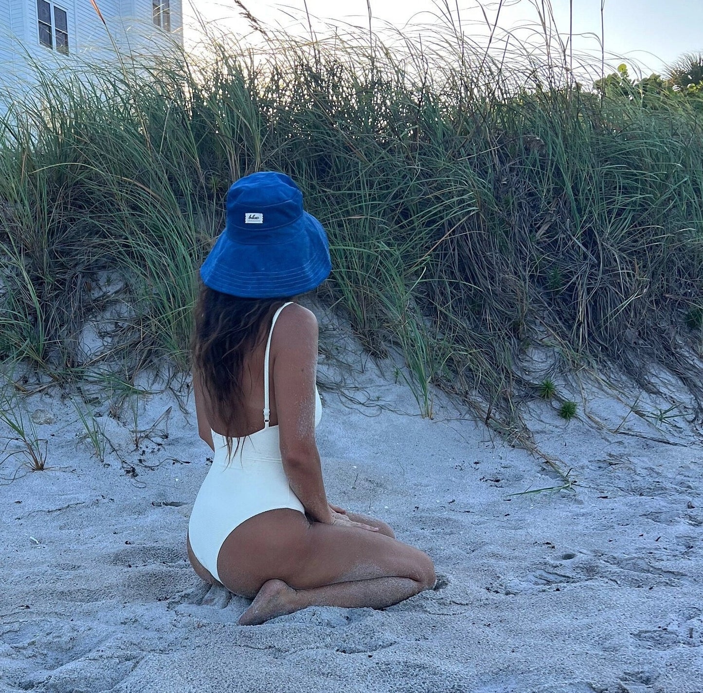 Corduroy Wide Brim Sun Hat - Pacific Blue