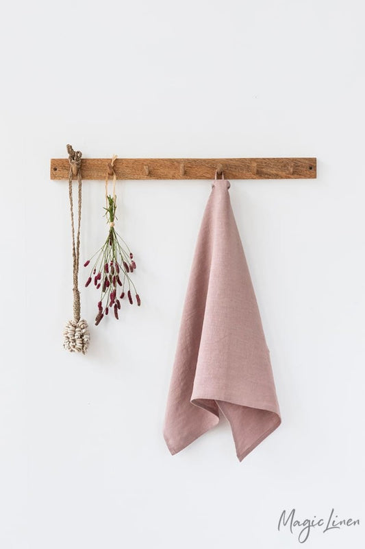 Linen Tea Towel ~ Woodrose