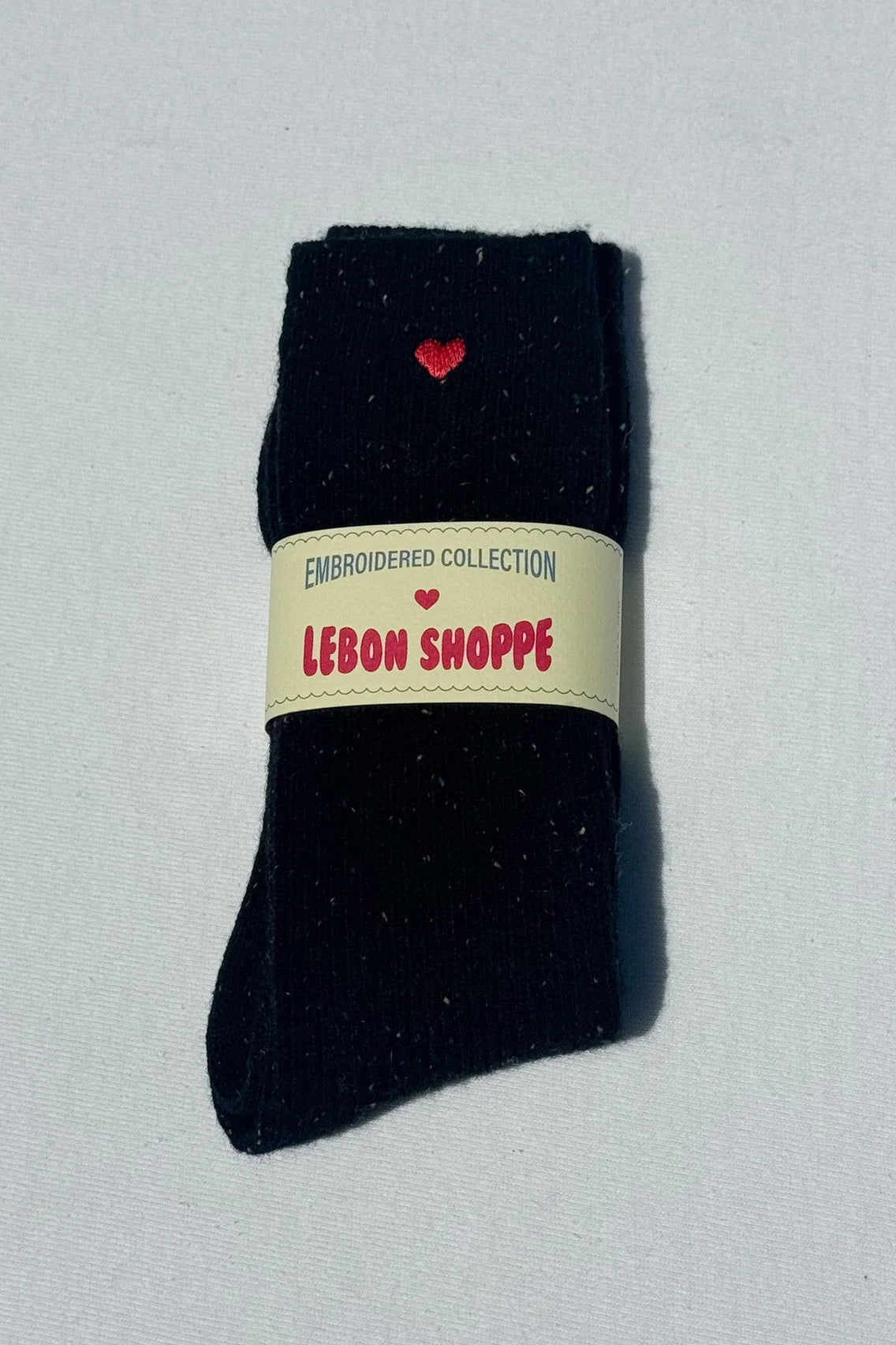 Embroidered Snow Socks - Charcoal